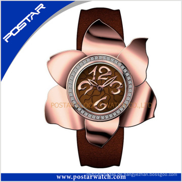 Neue stilvolle Blumen-geformte Damen-Uhr Quarz-Armbanduhr Psd-2377